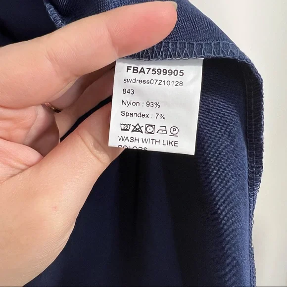 Romwe Women's Elegant One Shoulder Sleeveless Split Hem, Midi Dress Navy Blue L - Picture 10 of 13